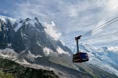 Plan de l'Aiguille, kabinen mot Aiguille du Midi