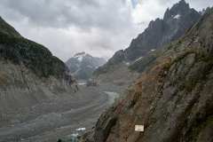 Montenvers och det som är kvar av glaciären