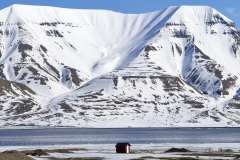 Longyearbyen, Adventfjorden, berget är över 900 möh